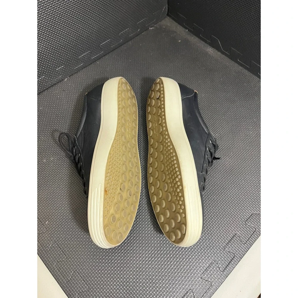 ECCO Soft 7 Sneakers 11 Extra Width‎ Black Leather Lace Up Casual Low Top Shoes